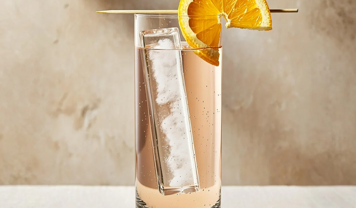 Aromatic Tonic cocktail made with Elusa Blanche Armagnac in a highball glass