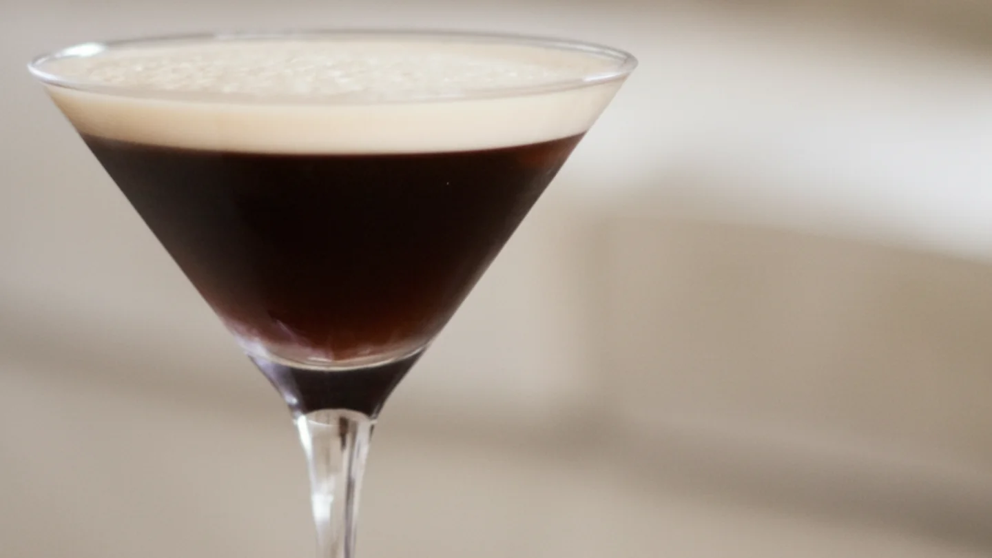 Espresso Martini cocktail with Elusa Coffee Liqueur