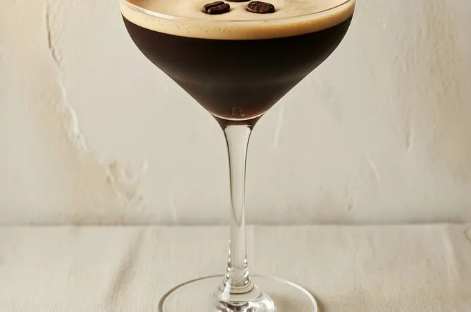 Espresso martini cocktail with Elusa Coffee Liqueur and Blanche Armagnac