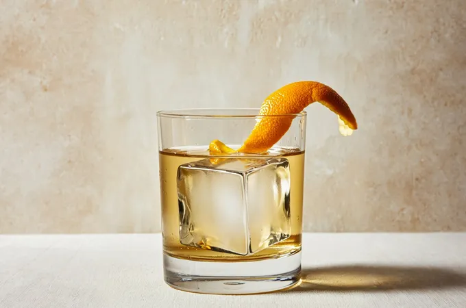 Elusa Orange Liqueur served over ice