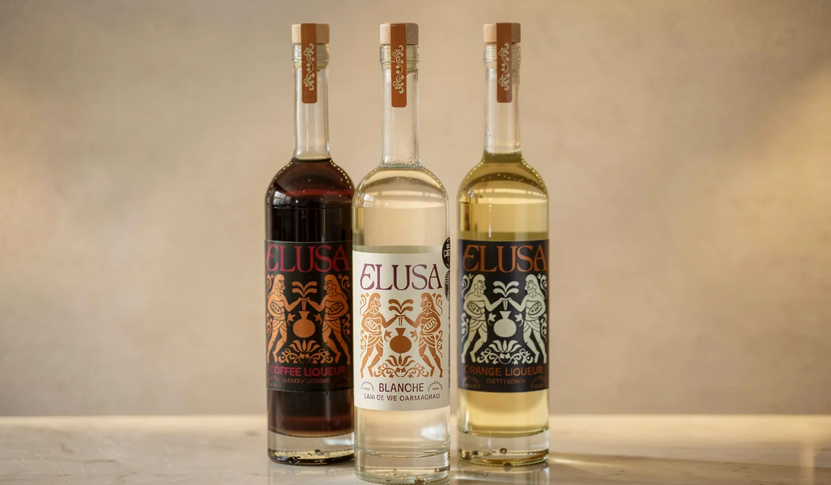 Elusa Drinks collection showing all three bottles including Orange Liqueur