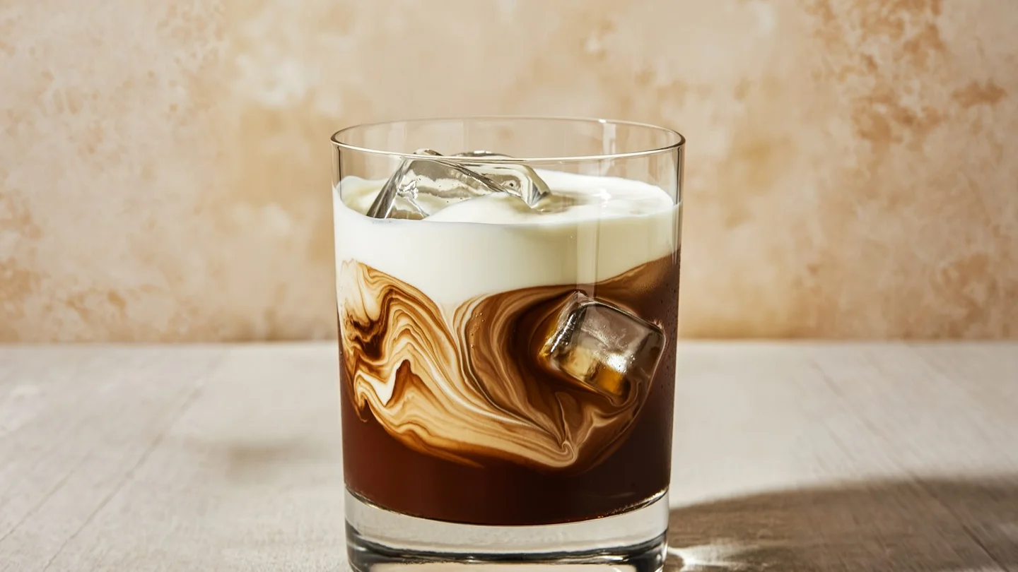 White Russian cocktail with Elusa Coffee Liqueur